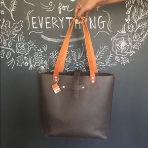 Margaret Vera Black leather tote bag